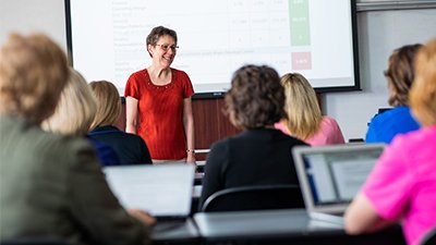 teacher in front of class