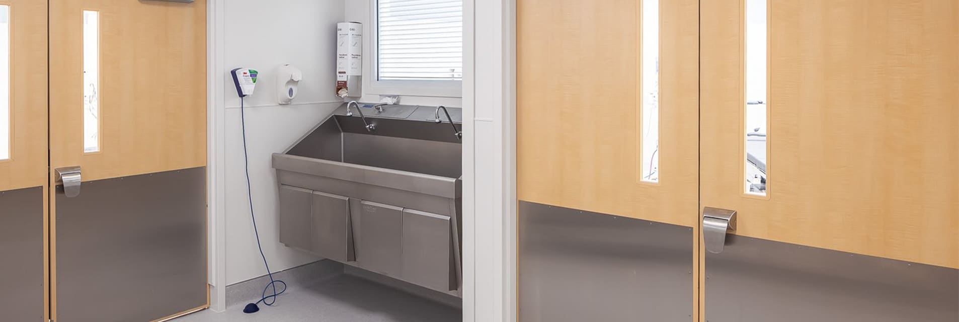 Photo of handwashing station at CAMC surgery wing