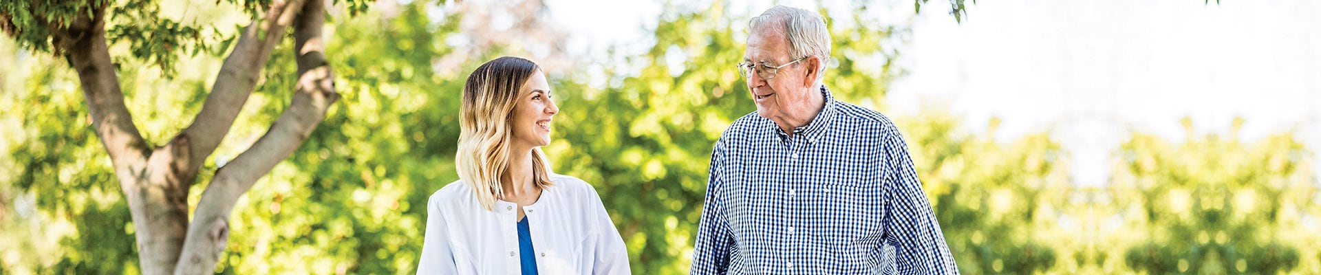 cancer navigator walking with patient