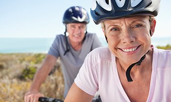 couple enjoying a bike ride together