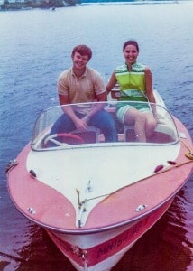 John and April Sampson on a boat